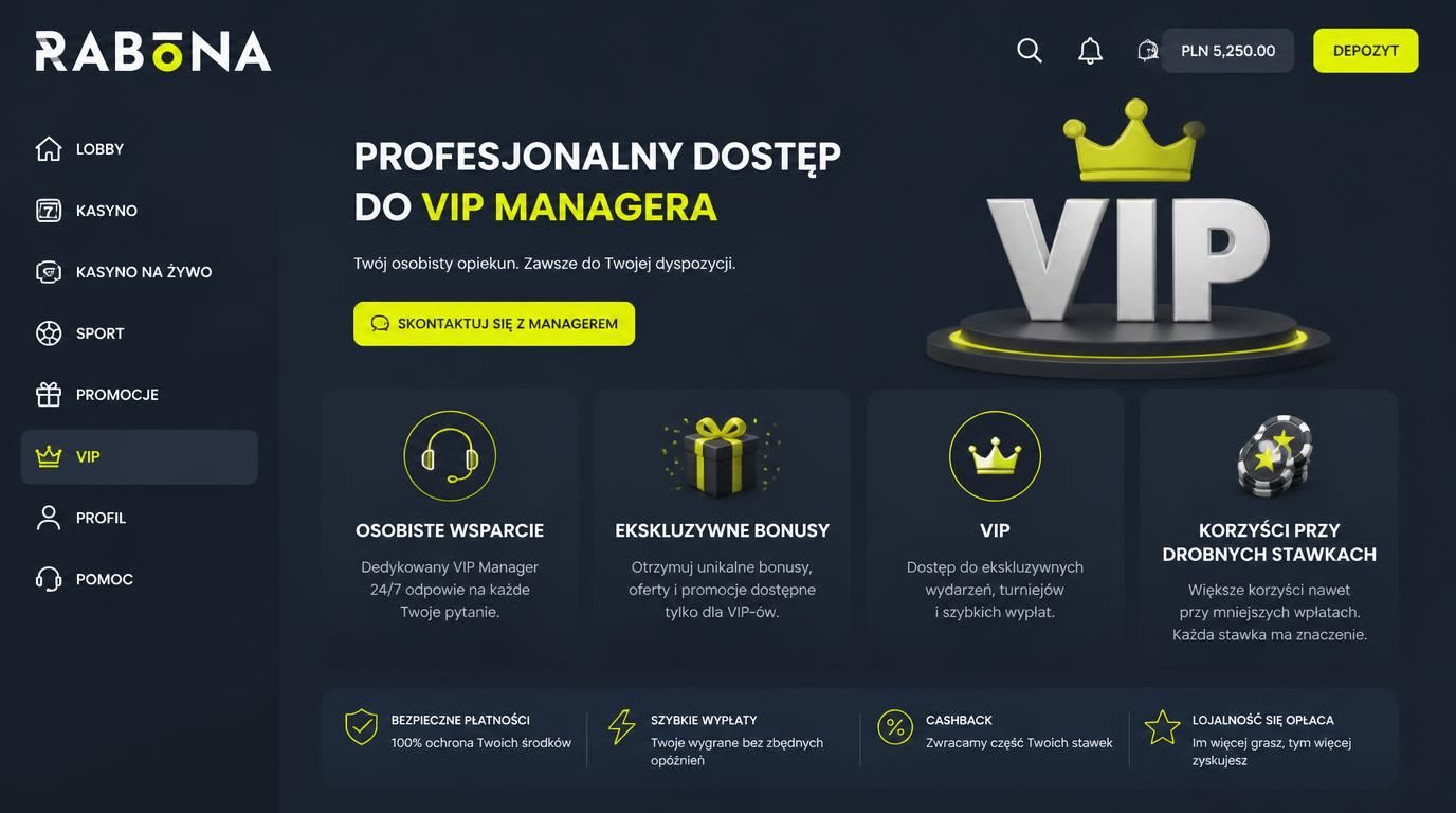 Grafika ukazuje opiekę VIP nawet dla graczy z ograniczonym budżetem